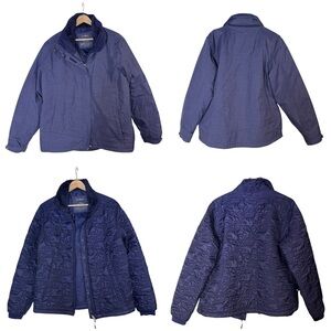 L.L. Bean 2 in 1 Jacket Quilted Insulated Ski Jacket Size L Purple Blue Outdoor